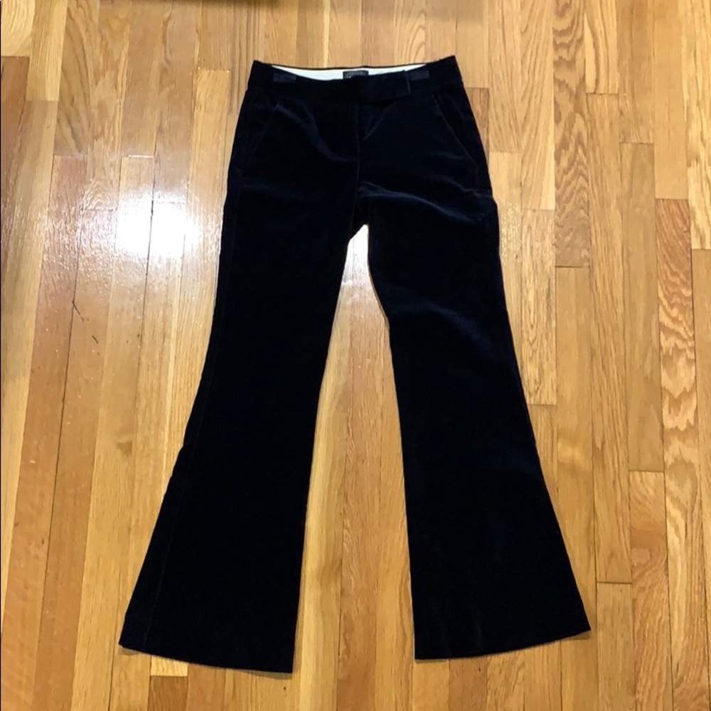 Theory Navy Blue Velvet Flared Pants (Size 2)